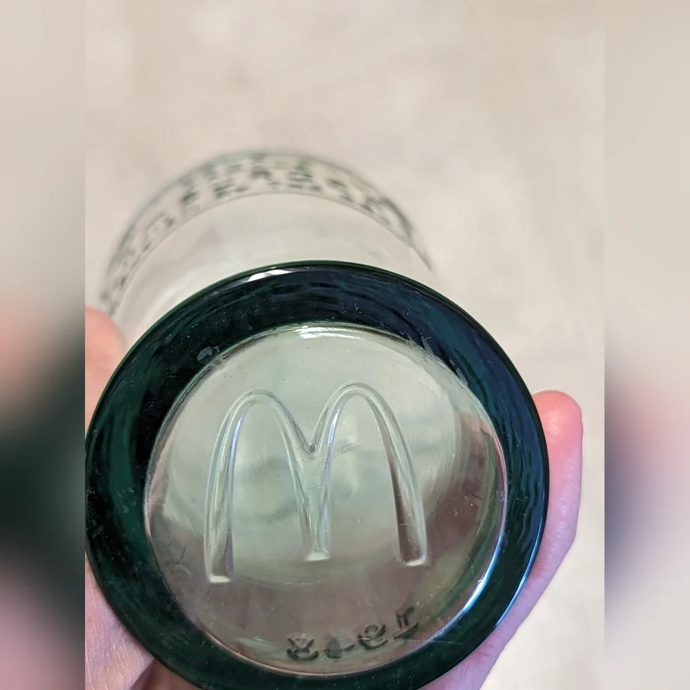 McDonald's Vintage Ad style glasses set of 2 purple and green